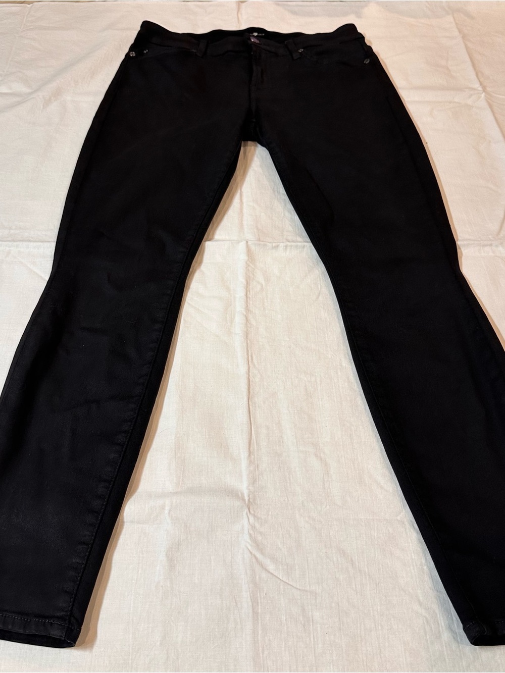 7 For All Mankind Black Coated Slim Denim Pants Size 29 Great
Shape